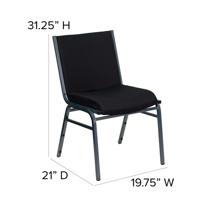 SINGLEWAVE Series Heavy Duty Black Dot Fabric Stack Chair