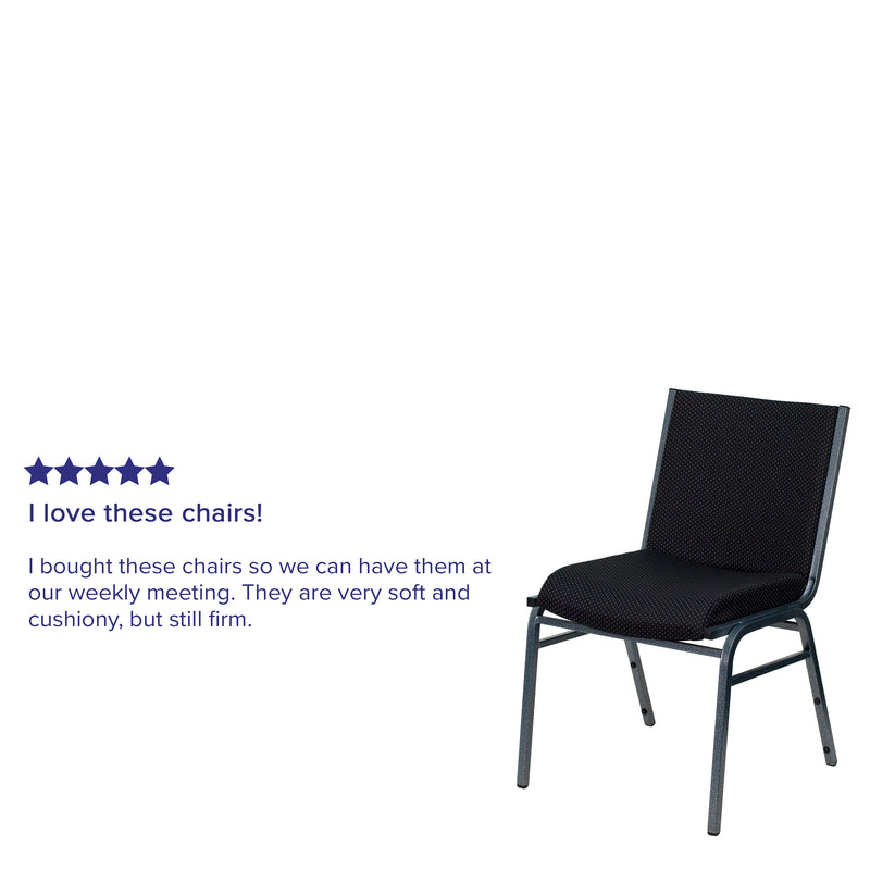 SINGLEWAVE Series Heavy Duty Black Dot Fabric Stack Chair