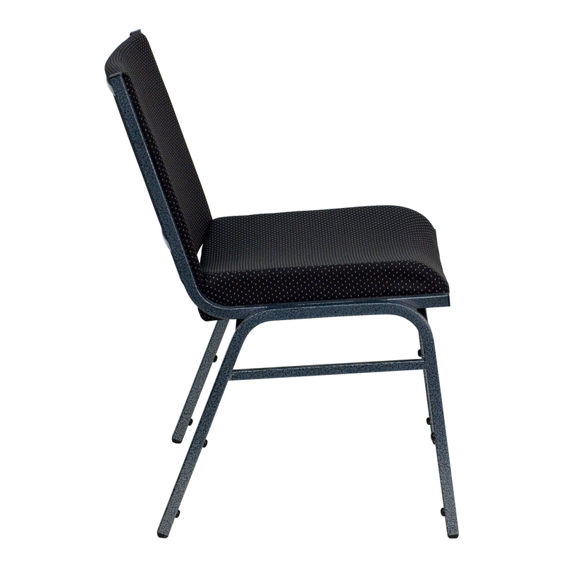 SINGLEWAVE Series Heavy Duty Black Dot Fabric Stack Chair