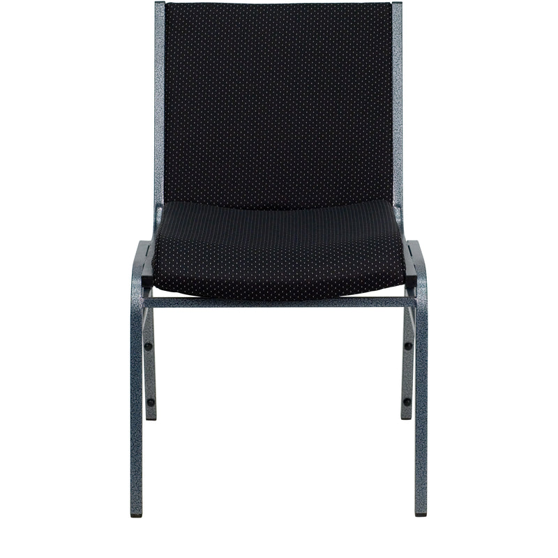 SINGLEWAVE Series Heavy Duty Black Dot Fabric Stack Chair