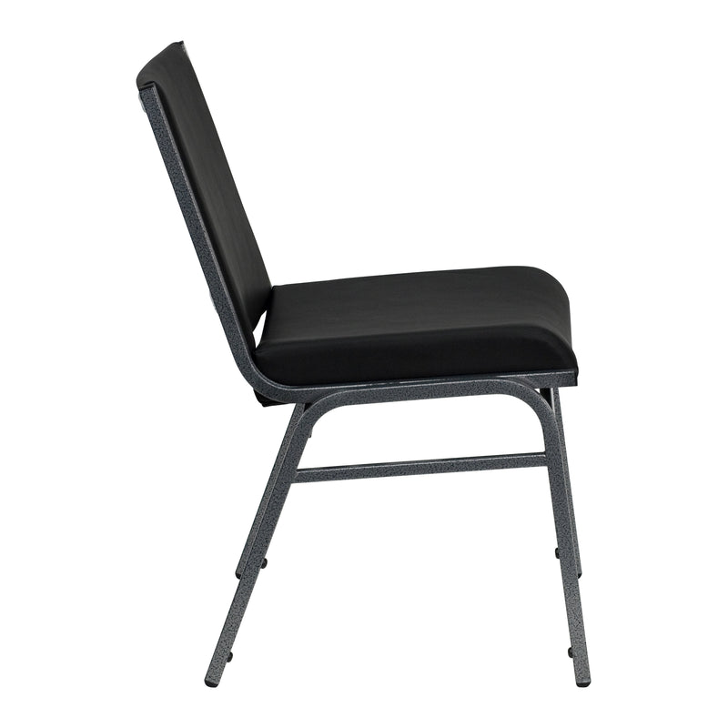 SINGLEWAVE Series Heavy Duty Black Vinyl Stack Chair