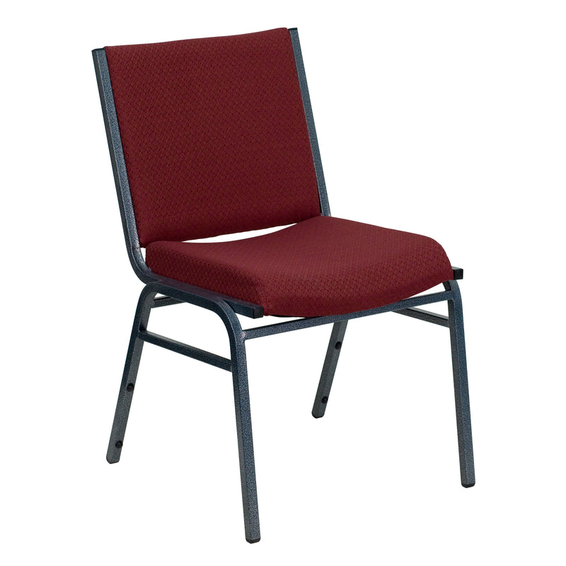 SINGLEWAVE Series Heavy Duty Burgundy Patterned Fabric Stack Chair