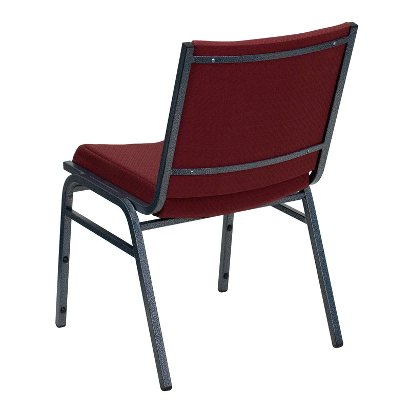 SINGLEWAVE Series Heavy Duty Burgundy Patterned Fabric Stack Chair