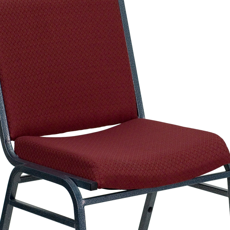 SINGLEWAVE Series Heavy Duty Burgundy Patterned Fabric Stack Chair