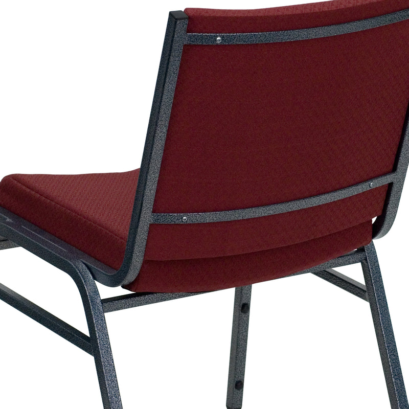 SINGLEWAVE Series Heavy Duty Burgundy Patterned Fabric Stack Chair