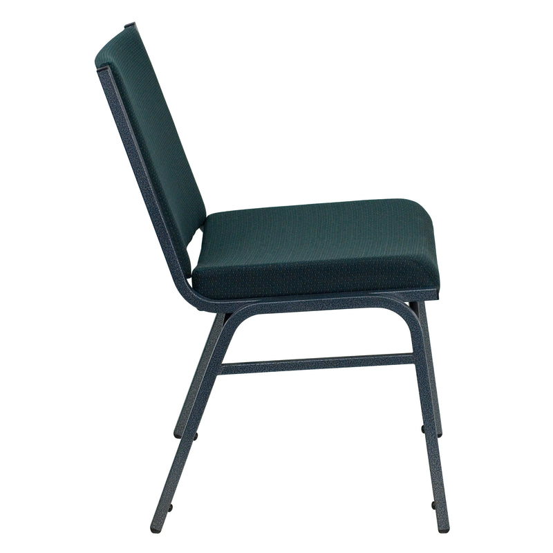 SINGLEWAVE Series Heavy Duty Green Patterned Fabric Stack Chair