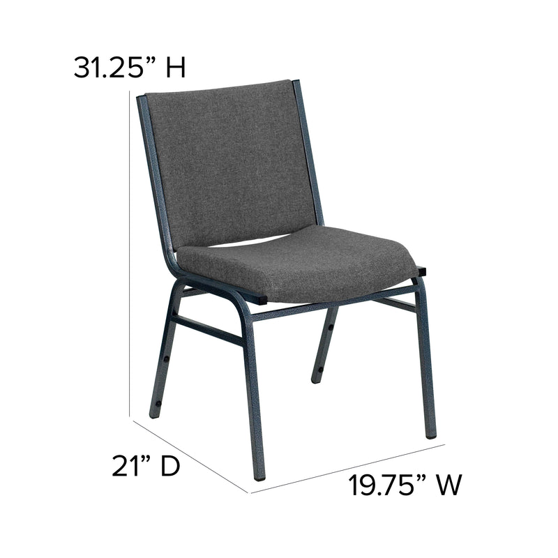 SINGLEWAVE Series Heavy Duty Gray Fabric Stack Chair