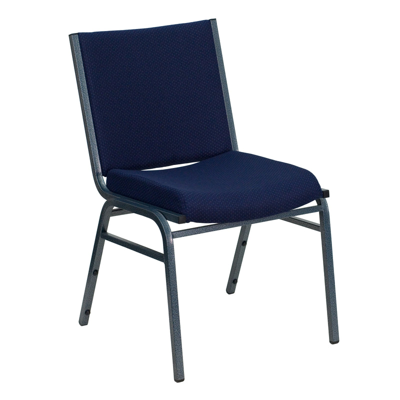 SINGLEWAVE Series Heavy Duty Navy Blue Dot Fabric Stack Chair