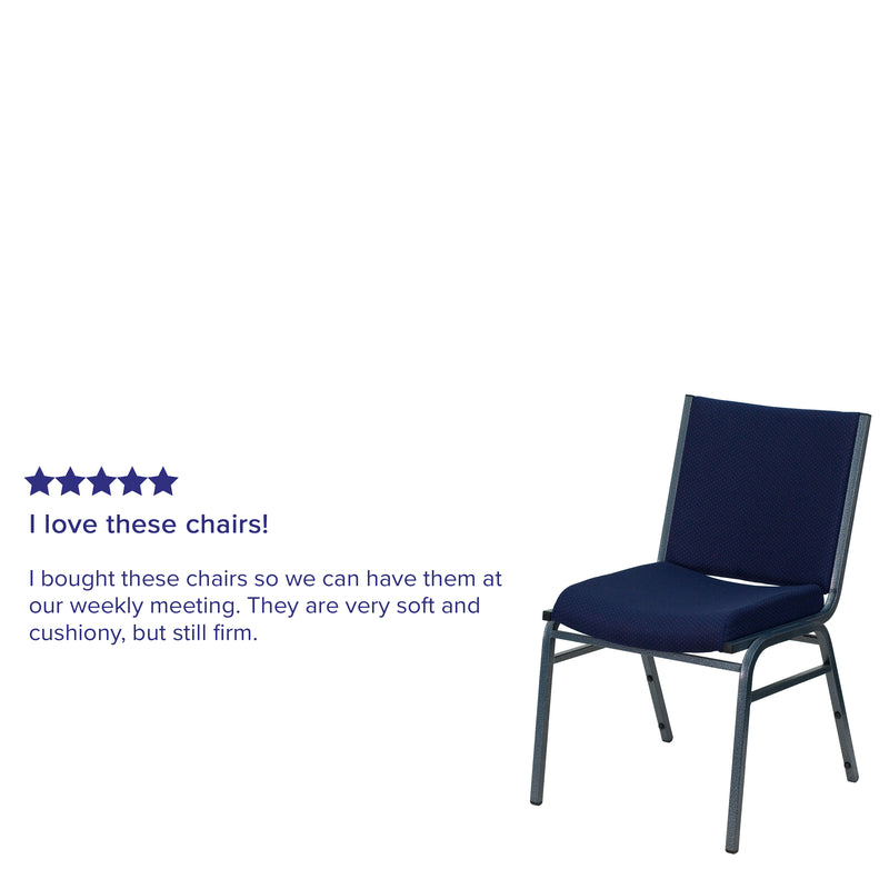 SINGLEWAVE Series Heavy Duty Navy Blue Dot Fabric Stack Chair