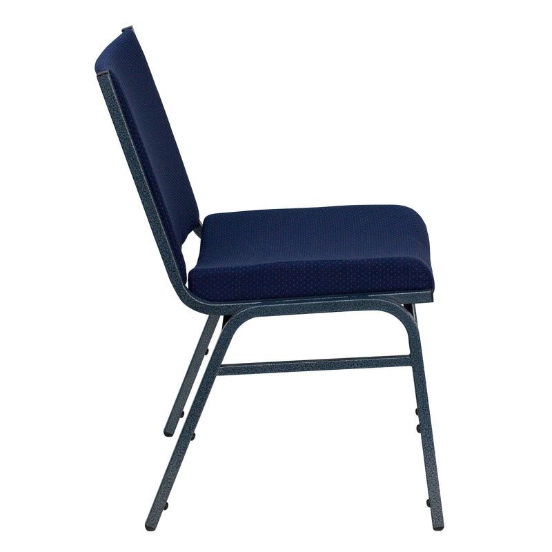 SINGLEWAVE Series Heavy Duty Navy Blue Dot Fabric Stack Chair