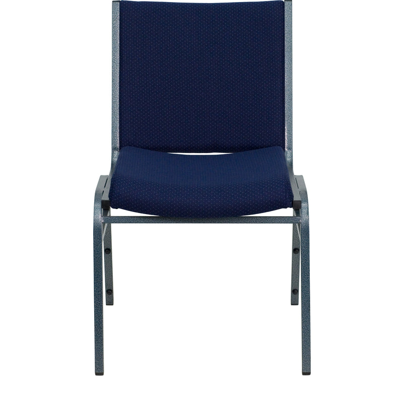 SINGLEWAVE Series Heavy Duty Navy Blue Dot Fabric Stack Chair