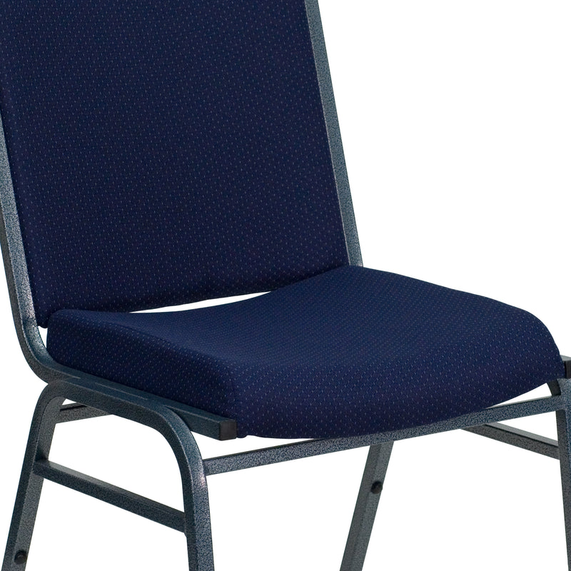 SINGLEWAVE Series Heavy Duty Navy Blue Dot Fabric Stack Chair