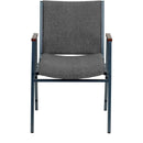 SINGLEWAVE Series Heavy Duty Gray Fabric Stack Chair with Arms