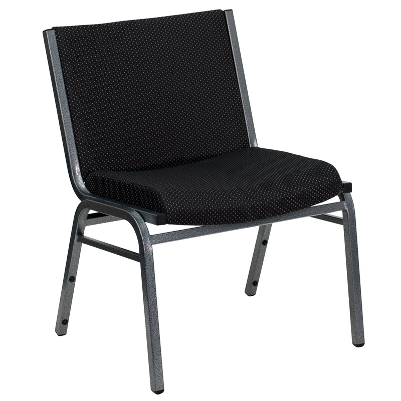 SINGLEWAVE Series Big & Tall 1000 lb. Rated Black Fabric Stack Chair