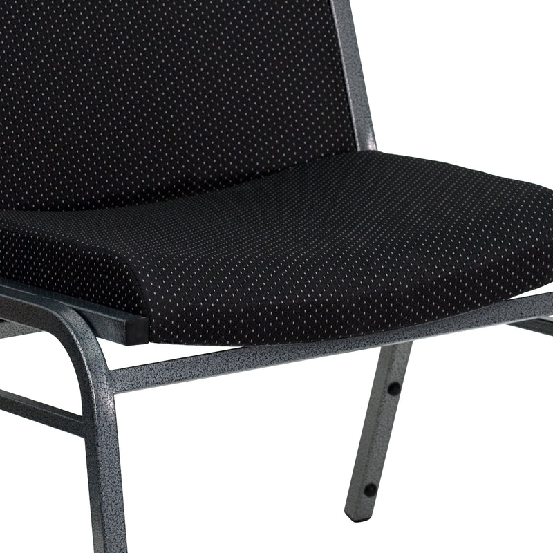 SINGLEWAVE Series Big & Tall 1000 lb. Rated Black Fabric Stack Chair