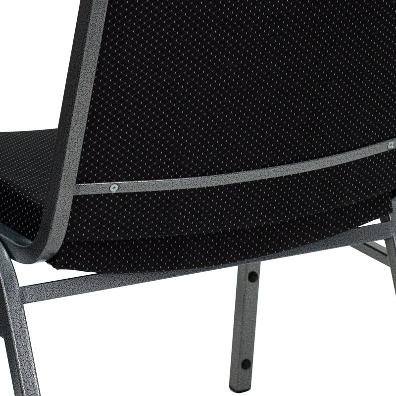 SINGLEWAVE Series Big & Tall 1000 lb. Rated Black Fabric Stack Chair