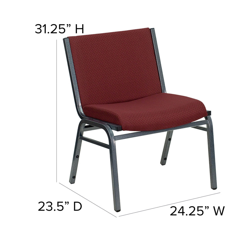 SINGLEWAVE Series Big & Tall 1000 lb. Rated Burgundy Fabric Stack Chair