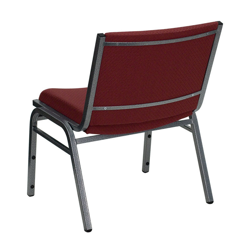 SINGLEWAVE Series Big & Tall 1000 lb. Rated Burgundy Fabric Stack Chair