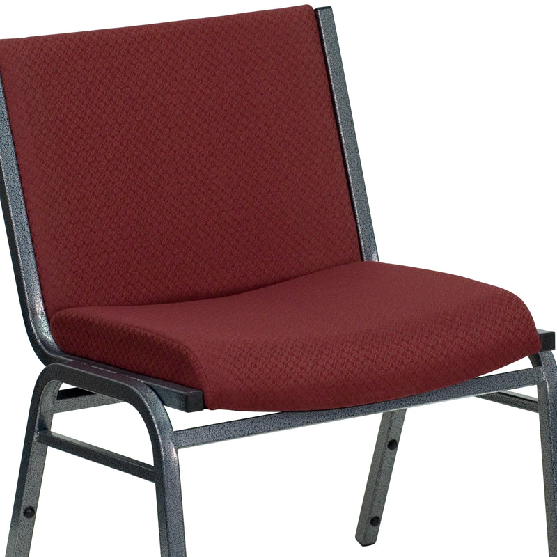 SINGLEWAVE Series Big & Tall 1000 lb. Rated Burgundy Fabric Stack Chair