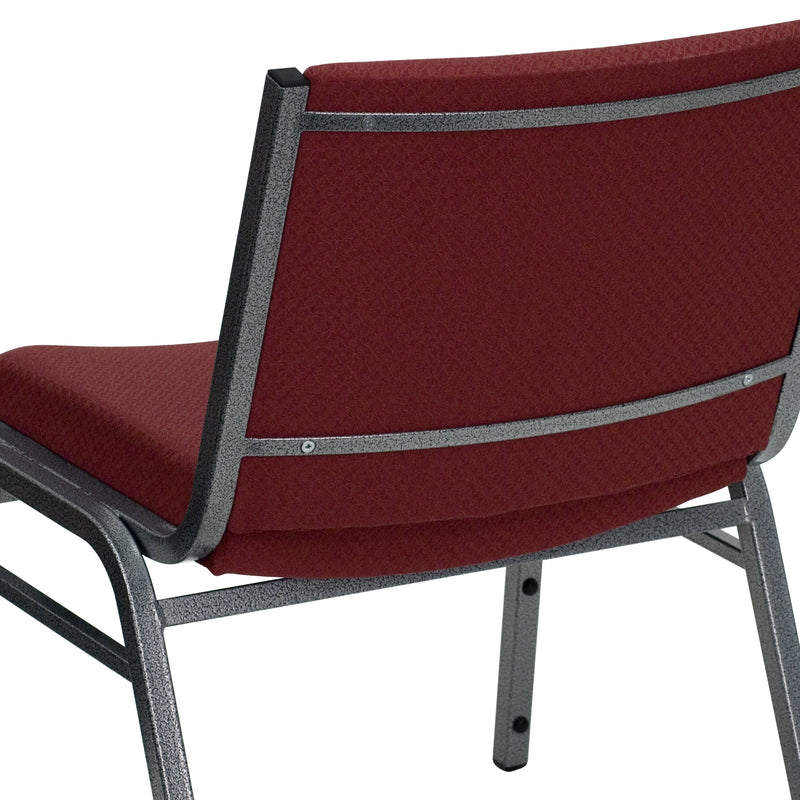 SINGLEWAVE Series Big & Tall 1000 lb. Rated Burgundy Fabric Stack Chair