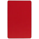 Mobile 24''W x 48''L Rectangular Red HP Laminate Activity Table - Height Adjustable Short Legs