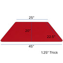 22.5''W x 45''L Trapezoid Red HP Laminate Activity Table - Height Adjustable Short Legs