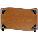 Mobile 28"W x 47.5"L Rectangular Wave Flexible Collaborative Grey Laminate Activity Table-Standard Height Adjustable Legs