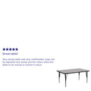 30''W x 72''L Rectangular Grey Thermal Laminate Activity Table - Height Adjustable Short Legs