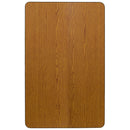 36''W x 72''L Rectangular Oak Thermal Laminate Activity Table - Height Adjustable Short Legs
