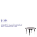 42'' Round Grey Thermal Laminate Activity Table - Height Adjustable Short Legs