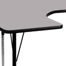 60''W x 66''L Horseshoe Grey Thermal Laminate Activity Table - Standard Height Adjustable Legs
