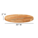 30" Round Butcher Block Style Table Top