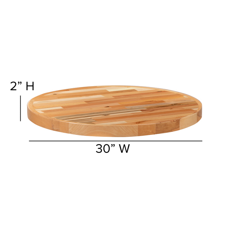 30" Round Butcher Block Style Table Top