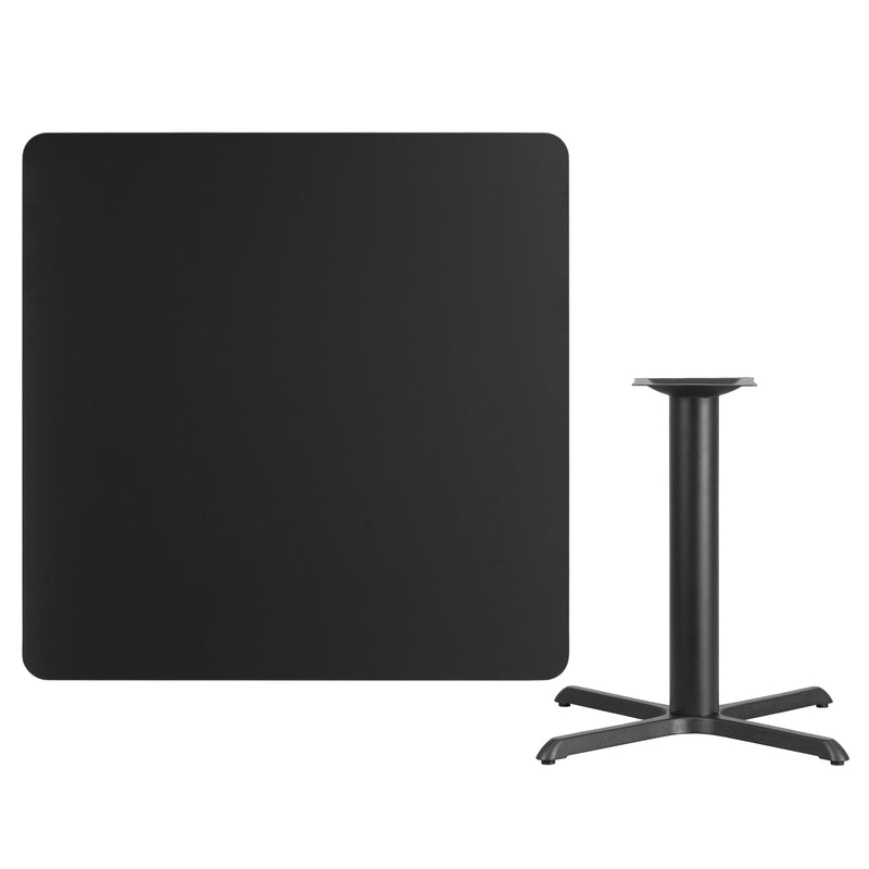 42'' Square Black Laminate Table Top with 33'' x 33'' Table Height Base