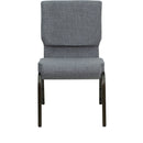 SINGLEWAVE Series 18.5''W Stacking Church Chair in Gray Fabric - Gold Vein Frame