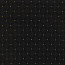 SINGLEWAVE Series 18.5''W Church Chair in Black Dot Patterned Fabric with Book Rack - Gold Vein Frame