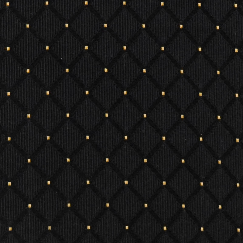 SINGLEWAVE Series 18.5''W Stacking Church Chair in Black Dot Patterned Fabric - Gold Vein Frame