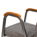 SINGLEWAVE Series 21"W Stacking Wood Accent Arm Church Chair in Gray Fabric - Silver Vein Frame