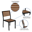 Outdoor Side Chair with Faux Teak Poly Slats