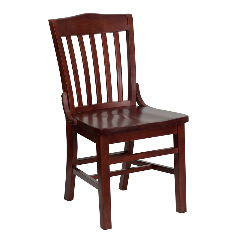 SINGLEWAVE Series School House Back Mahogany Wood Restaurant Chair