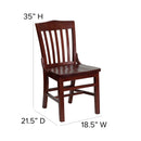 SINGLEWAVE Series School House Back Mahogany Wood Restaurant Chair