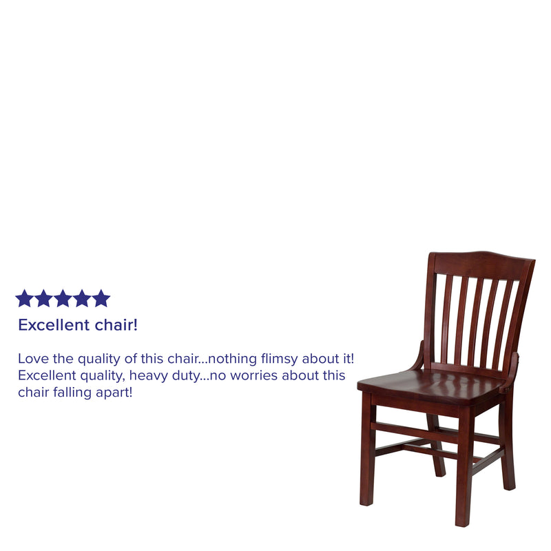 SINGLEWAVE Series School House Back Mahogany Wood Restaurant Chair