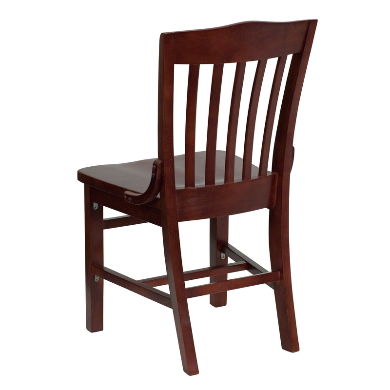 SINGLEWAVE Series School House Back Mahogany Wood Restaurant Chair