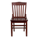 SINGLEWAVE Series School House Back Mahogany Wood Restaurant Chair