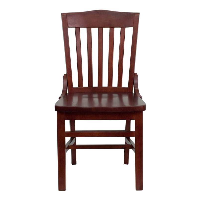 SINGLEWAVE Series School House Back Mahogany Wood Restaurant Chair