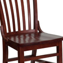 SINGLEWAVE Series School House Back Mahogany Wood Restaurant Chair