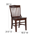 SINGLEWAVE Series School House Back Walnut Wood Restaurant Chair