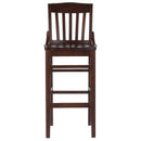 SINGLEWAVE Series School House Back Walnut Wood Restaurant Barstool