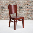 Lacey Series Solid Back Mahogany Wood Restaurant Chair