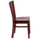 Lacey Series Solid Back Mahogany Wood Restaurant Chair